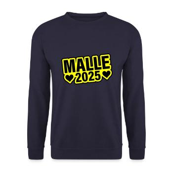 Malle 2025 Herz - Unisex Pullover - Navy - Vorne - Alina (178cm) & Michal (187cm)