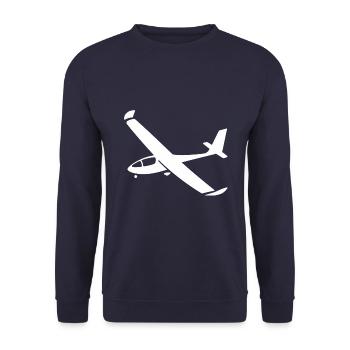 Minimalist Airplane Silhouettes - Elegant Lu - Unisex Sweatshirt - navy - Front - Alina (178cm) & Michal (187cm)