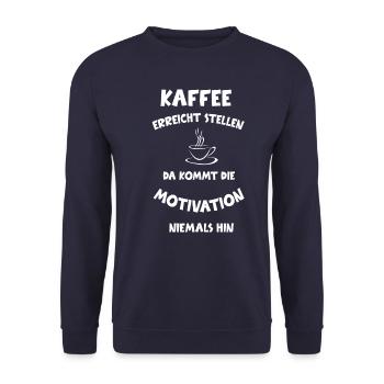 Kaffee Coffee Cooler Spruch Sprüche Geschenkidee - Unisex Pullover - Navy - Vorne - Alina (178cm) & Michal (187cm)