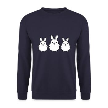 Bunnies Team Easter Funny - Unisex Sweatshirt - navy - Front - Alina (178cm) & Michal (187cm)