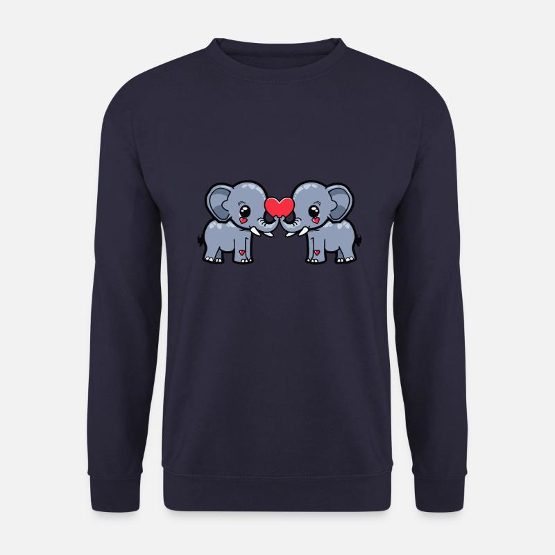 Elefant Paar Herz - Unisex Pullover - Navy