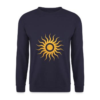 Sun with golden rays, esotericism, mysticism - Unisex Sweatshirt - navy - Front - Alina (178cm) & Michal (187cm)