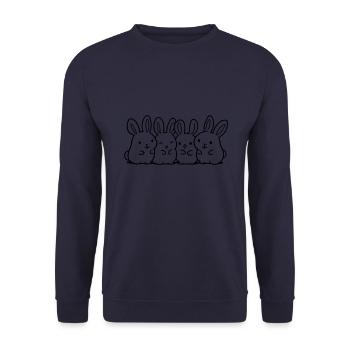 Équipe de lapins mignons - Sweat-shirt Unisexe - marine - Devant - Alina (178cm) & Michal (187cm)