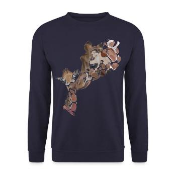Giraffen - Unisex Pullover - Navy - Vorne - Alina (178cm) & Michal (187cm)