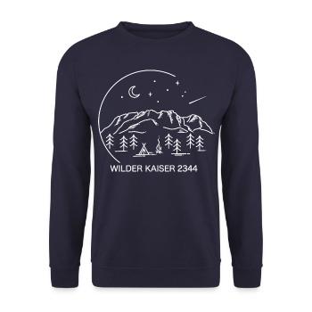 Wilder Kaiser Kaiserkrone Kitzbühel Berg Wandern - Unisex Pullover - Navy - Vorne - Alina (178cm) & Michal (187cm)
