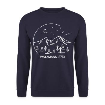 Watzmann Berg Überschreitung Finisher Sage Bayern - Unisex Pullover - Navy - Vorne - Alina (178cm) & Michal (187cm)