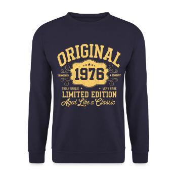 Original 1976 - Anniversaire 1976 Édition classique - Sweat-shirt Unisexe - marine - Devant - Alina (178cm) & Michal (187cm)