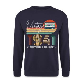 Vintage 1941 cadeau année de naissance 1941 rétro - Sweat-shirt Unisexe - marine - Devant - Alina (178cm) & Michal (187cm)