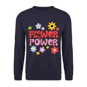 Flower Power - Sweat-shirt Unisexe - marine - Devant - Alina (178cm) & Michal (187cm)