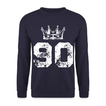 90 Number crown - Unisex Sweatshirt - navy - Front - Alina (178cm) & Michal (187cm)