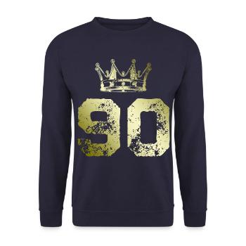 90 Number crown - Unisex Sweatshirt - navy - Front - Alina (178cm) & Michal (187cm)