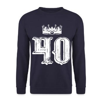 40 Couronne de numéros - Sweat-shirt Unisexe - marine - Devant - Alina (178cm) & Michal (187cm)