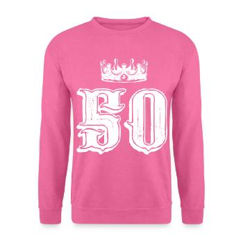 Couronne de 50 numéros - Sweat-shirt Unisexe - rose - Devant