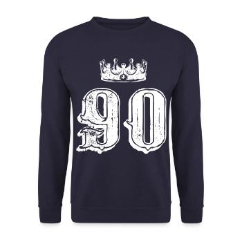 90 Number crown - Unisex Sweatshirt - navy - Front - Alina (178cm) & Michal (187cm)