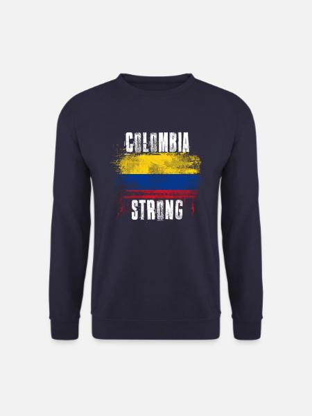Kolumbien-starke beunruhigte Graffiti-Flagge - Unisex Pullover - Navy