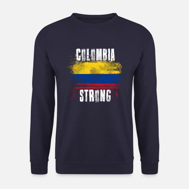 Kolumbien-starke beunruhigte Graffiti-Flagge - Unisex Pullover - Navy