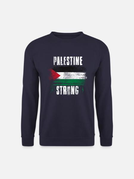 Palestine Strong Distressed Graffiti Flag - Unisex Sweatshirt - navy