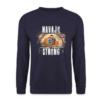Drapeau Navajo Strong Graffiti en détresse - Sweat-shirt Unisexe - marine - Devant - Alina (178cm) & Michal (187cm)