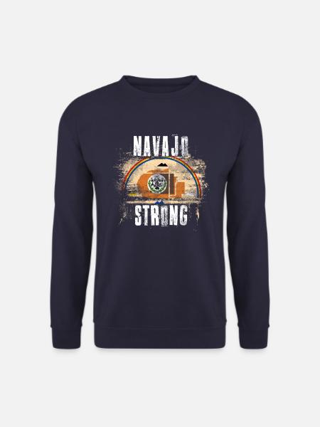 Navajo Strong Distressed Graffiti Flag - Unisex Sweatshirt - navy