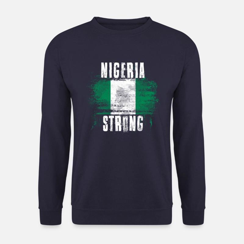 Nigeria-starke beunruhigte Graffiti-Flagge - Unisex Pullover - Navy