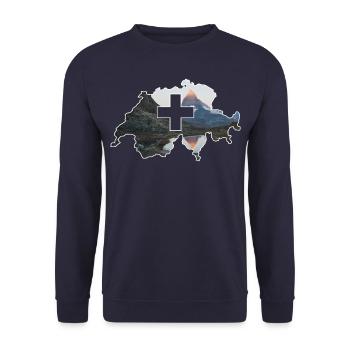 Suisse - Sweat-shirt Unisexe - marine - Devant - Alina (178cm) & Michal (187cm)