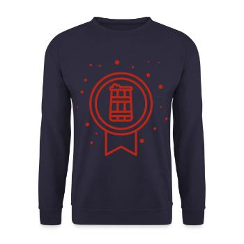 Beer - Beer / Beer Mug - Beer Bottle Beer Barrel - Unisex Sweatshirt - navy - Front - Alina (178cm) & Michal (187cm)