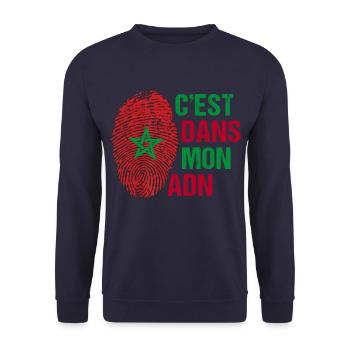 C' est dans mon adn Maroc cadeau marocain fier - Sweat-shirt Unisexe - marine - Devant - Alina (178cm) & Michal (187cm)
