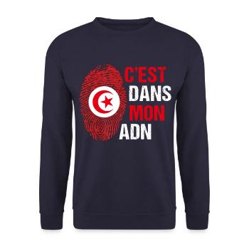 C' est dans mon adn Tunisie cadeau pour tunisien - Sweat-shirt Unisexe - marine - Devant - Alina (178cm) & Michal (187cm)