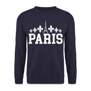 Paris Eiffel Tower - Unisex Sweatshirt - navy - Front - Alina (178cm) & Michal (187cm)