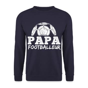 Papa footballeur cadeau football fête des pères - Sweat-shirt Unisexe - marine - Devant - Alina (178cm) & Michal (187cm)