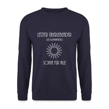 Klimawandel - Unisex Pullover - Navy - Vorne - Alina (178cm) & Michal (187cm)