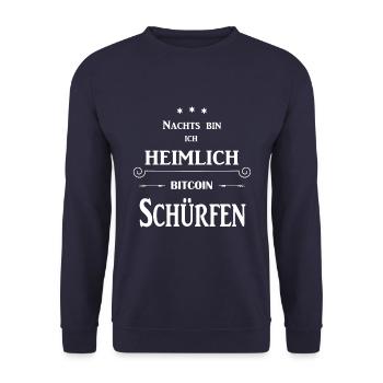 Bitcoin - Unisex Pullover - Navy - Vorne - Alina (178cm) & Michal (187cm)