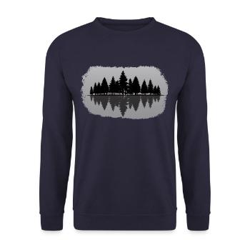 Forest - Forest Landscape Nature Trees - Unisex Sweatshirt - navy - Front - Alina (178cm) & Michal (187cm)