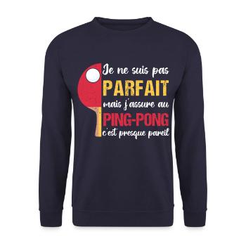J' assure au ping-pong humour tennis de table - Sweat-shirt Unisexe - marine - Devant - Alina (178cm) & Michal (187cm)