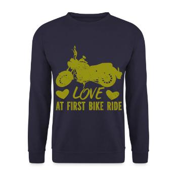 Motorrad Motocross Bike Racing Motorsport - Unisex Pullover - Navy - Vorne - Alina (178cm) & Michal (187cm)