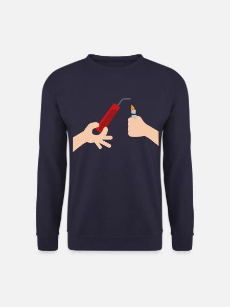 Silvester Böller anzünden Feuerwerk Geschenk - Unisex Pullover - Navy