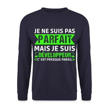 Humour Geek Cadeau Développeur Codeur Programmeur - Sweat-shirt Unisexe - marine - Devant - Alina (178cm) & Michal (187cm)