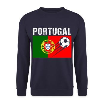 Portugal Flag Portuguese Football Gift - Unisex Sweatshirt - navy - Front - Alina (178cm) & Michal (187cm)