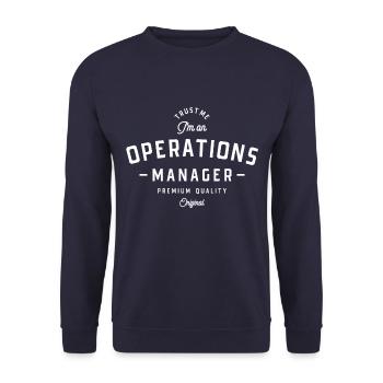 Operations Manager - Unisex Pullover - Navy - Vorne - Alina (178cm) & Michal (187cm)