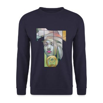 Queen AFRICA - Sweat-shirt Unisexe - marine - Devant - Alina (178cm) & Michal (187cm)