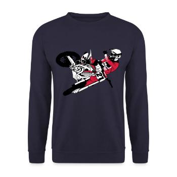 Moto Cross - motocross - Unisex Sweatshirt - navy - Front - Alina (178cm) & Michal (187cm)