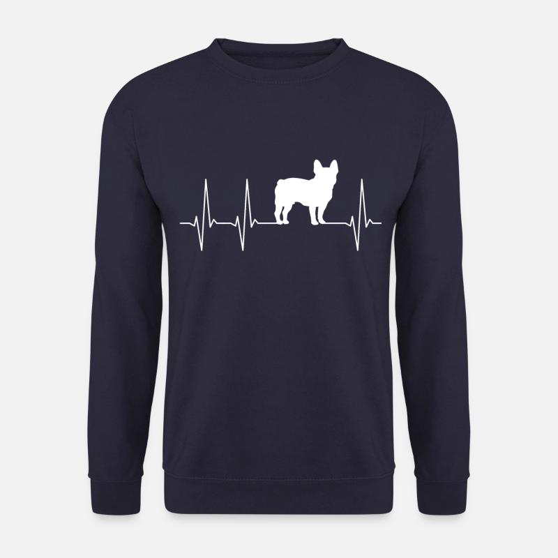 Französische Bulldogge Herzfrequenz French Bully - Unisex Pullover - Navy