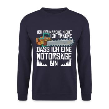 Kettensäge - Unisex Pullover - Navy - Vorne - Alina (178cm) & Michal (187cm)