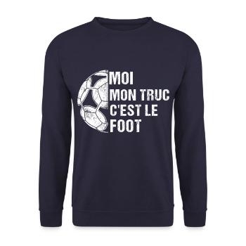 Mon truc c' est le foot humour football cadeau - Sweat-shirt Unisexe - marine - Devant - Alina (178cm) & Michal (187cm)