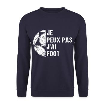 Je peux pas j' ai foot humour football cadeau - Sweat-shirt Unisexe - marine - Devant - Alina (178cm) & Michal (187cm)