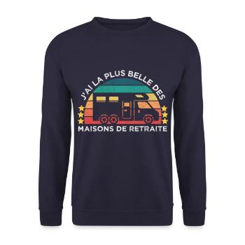 La plus belle maison de retraite humour camping - Sweat-shirt Unisexe - marine - Devant - Alina (178cm) & Michal (187cm)