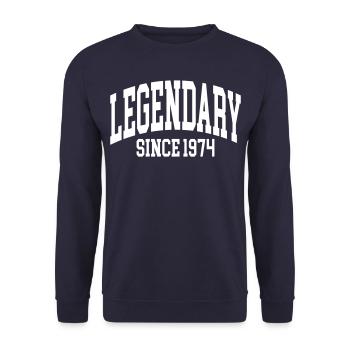 Legendary since 1974 - Unisex Sweatshirt - navy - Front - Alina (178cm) & Michal (187cm)