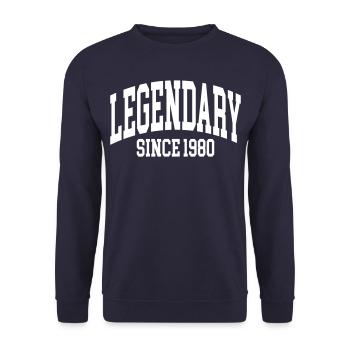 Legendary since 1980 - Unisex Sweatshirt - navy - Front - Alina (178cm) & Michal (187cm)
