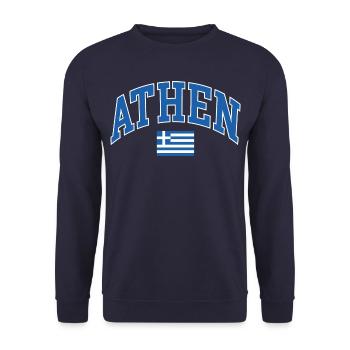 Athen - Unisex Pullover - Navy - Vorne - Alina (178cm) & Michal (187cm)