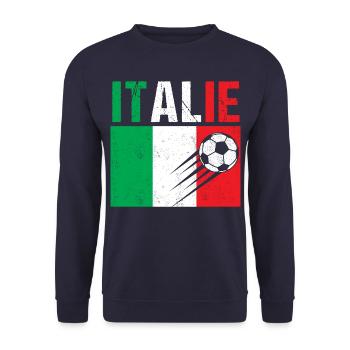 Drapeau Italie cadeau football foot italien - Sweat-shirt Unisexe - marine - Devant - Alina (178cm) & Michal (187cm)